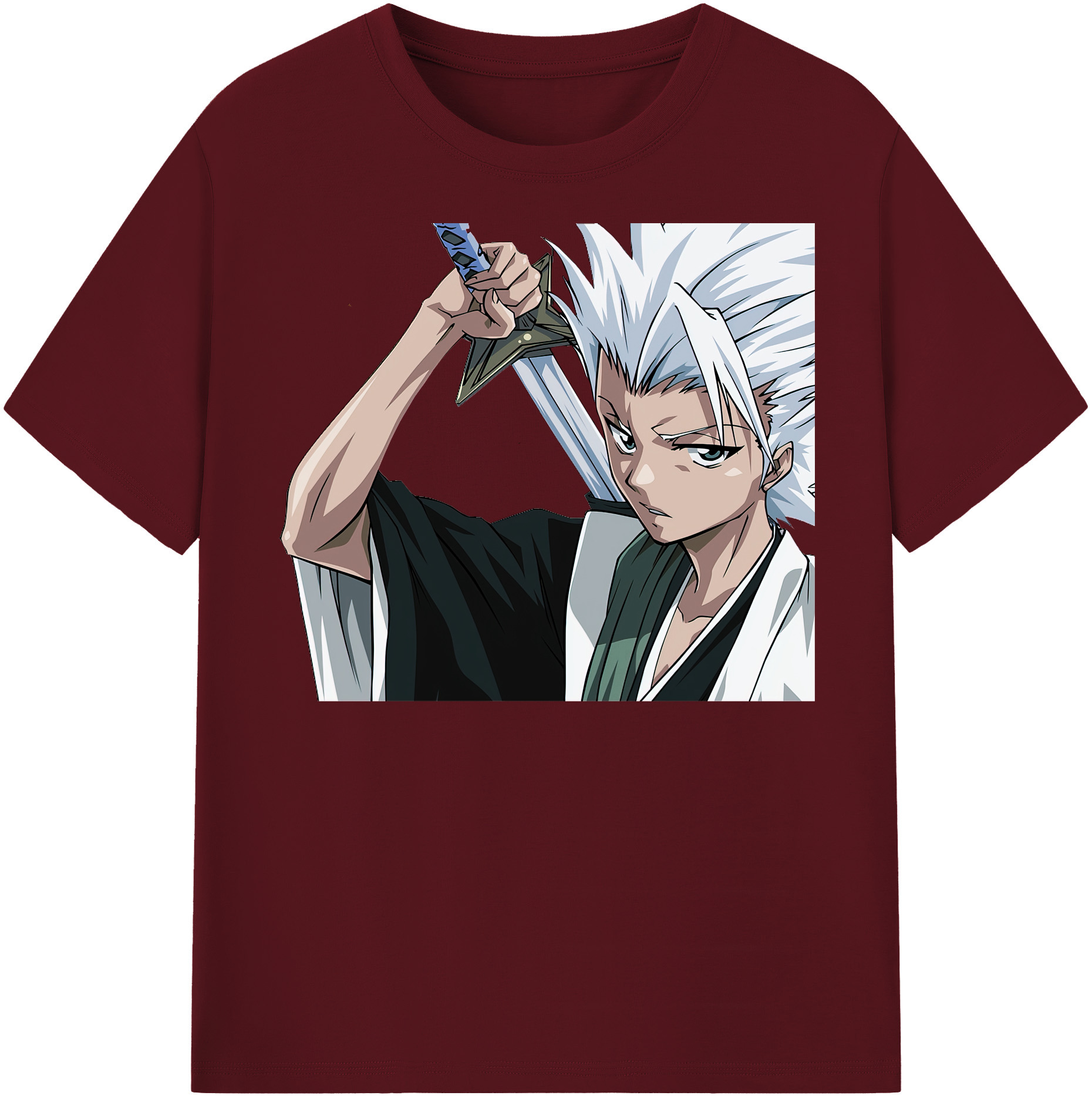 （画像用） ブリーチ 日番谷冬獅郎（ひつがや とうしろう） BLEACH Hitsugaya Toushirou 綿100％半袖Tシャツ（フロントプリント）